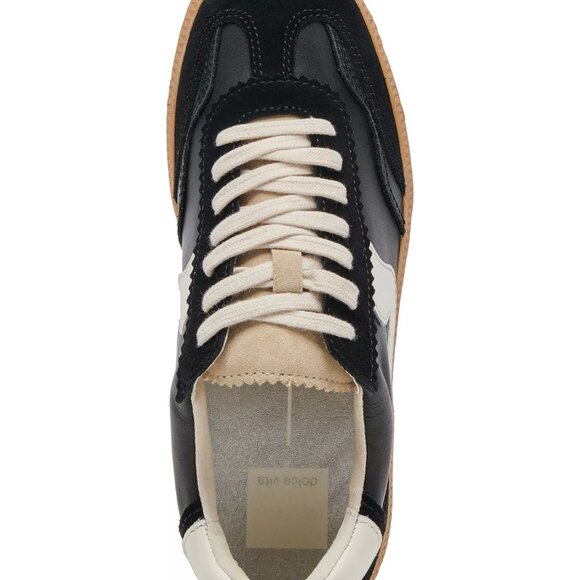 NEW Dolce Vita Zina Court Sneakers - Leather For Women in Black Silver 1125 3m7 - Picture 7 of 9